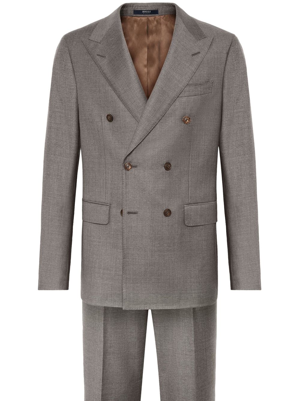 Boggi Milano Double-Breasted Dove Grey Suit in Pure Wool von Boggi Milano