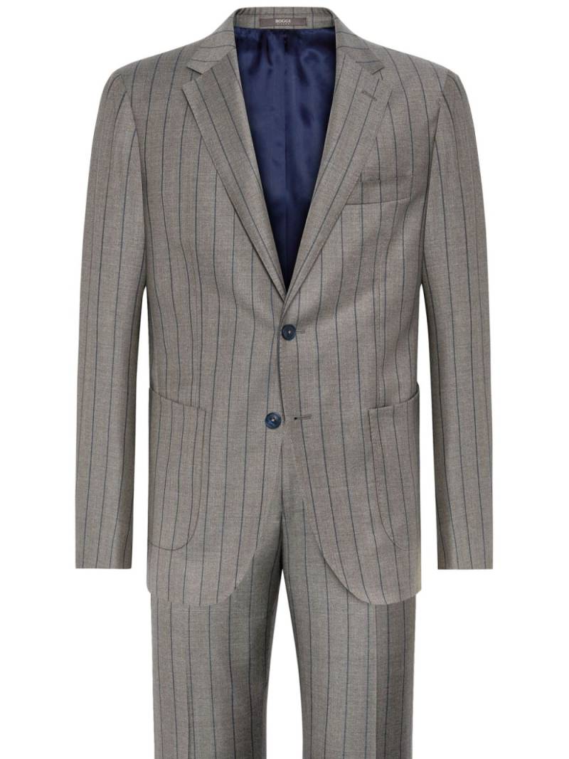 Boggi Milano Dove Grey Pinstripe Pure Wool Suit von Boggi Milano