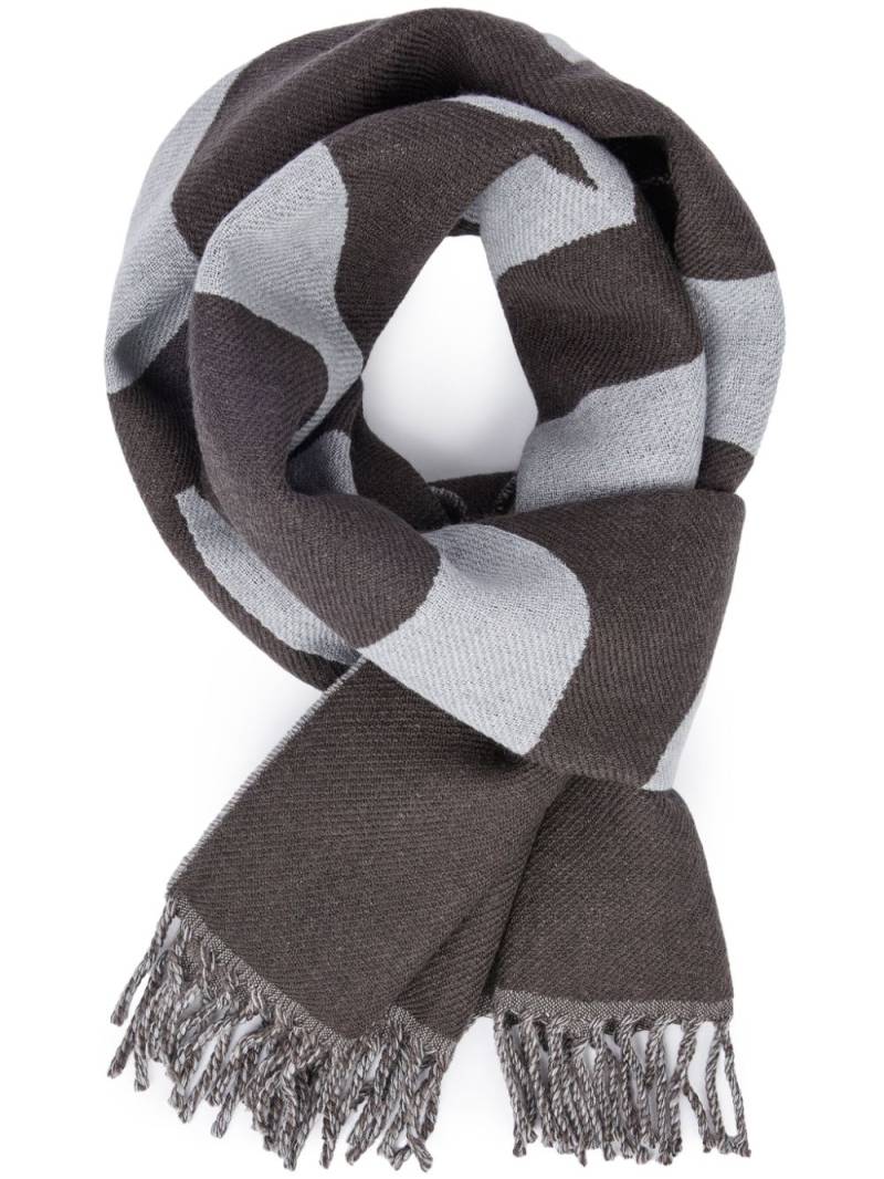 Boggi Milano Drill wool scarf - Brown von Boggi Milano