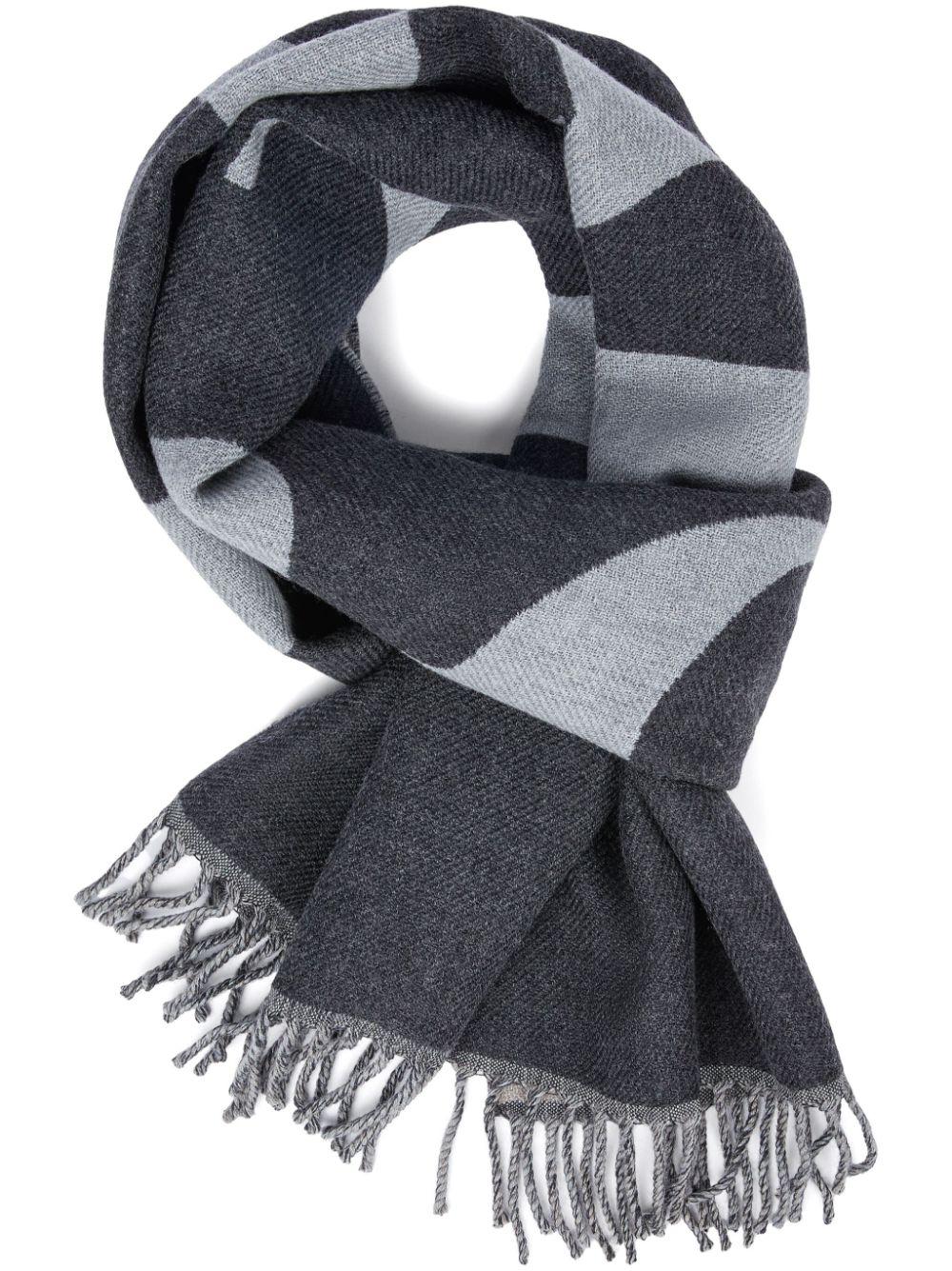 Boggi Milano Drill wool scarf - Grey von Boggi Milano