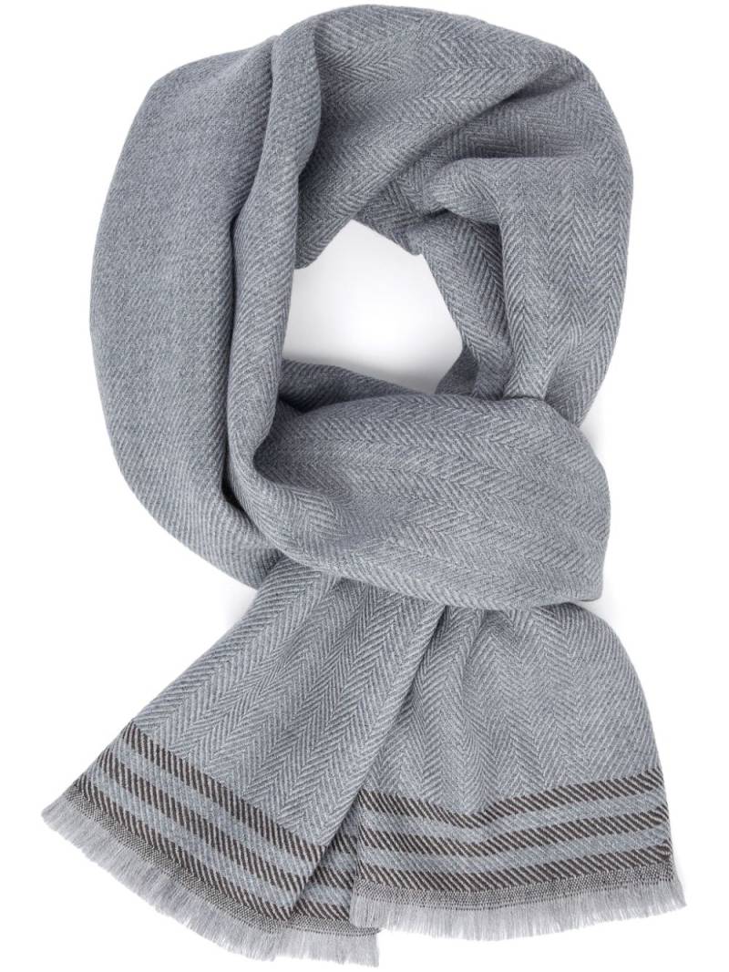 Boggi Milano Drill wool scarf - Grey von Boggi Milano