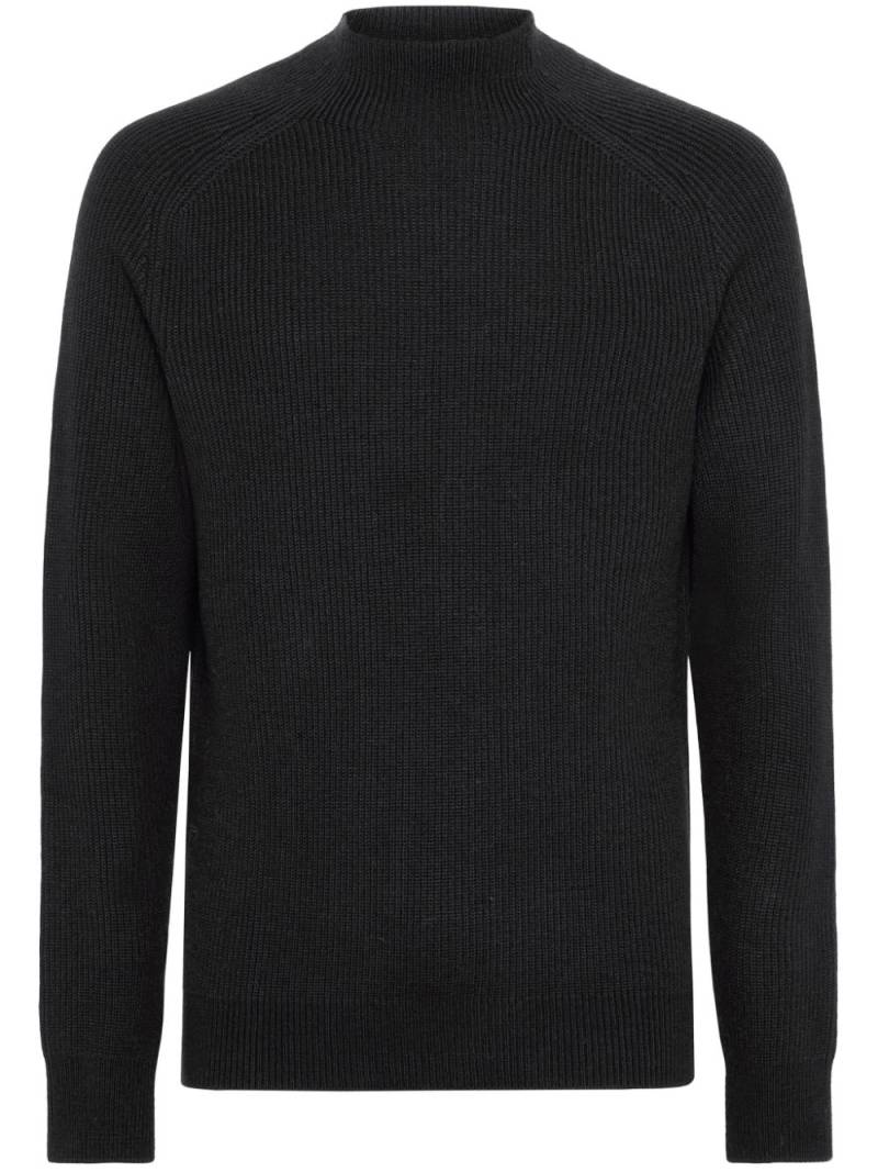 Boggi Milano Merino round neck jumper - Black von Boggi Milano