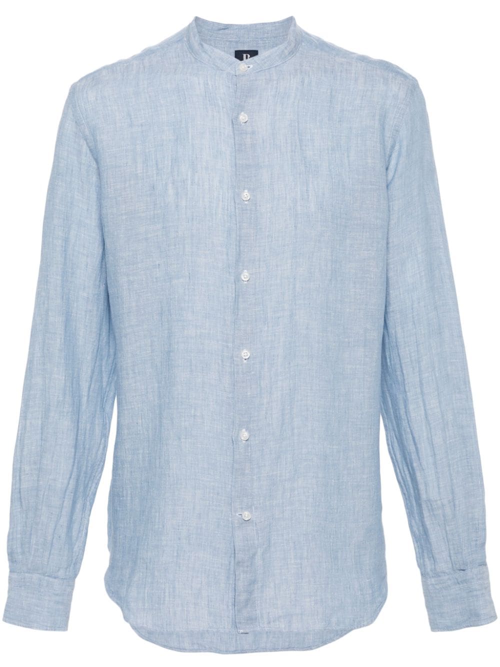 Boggi Milano band-collar linen shirt - Blue von Boggi Milano