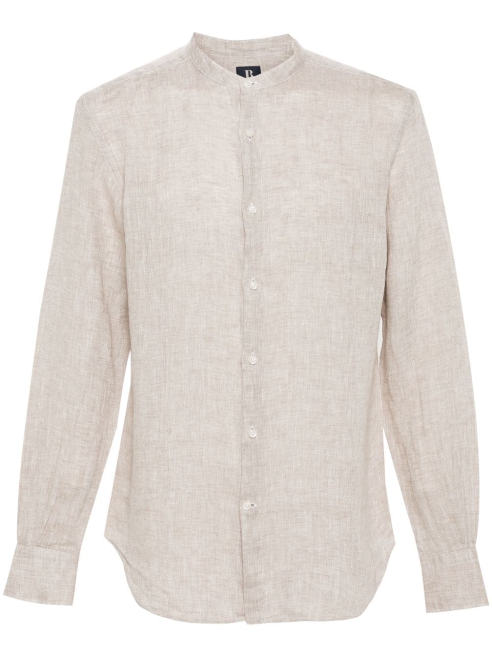 Boggi Milano band-collar linen shirt - Neutrals von Boggi Milano