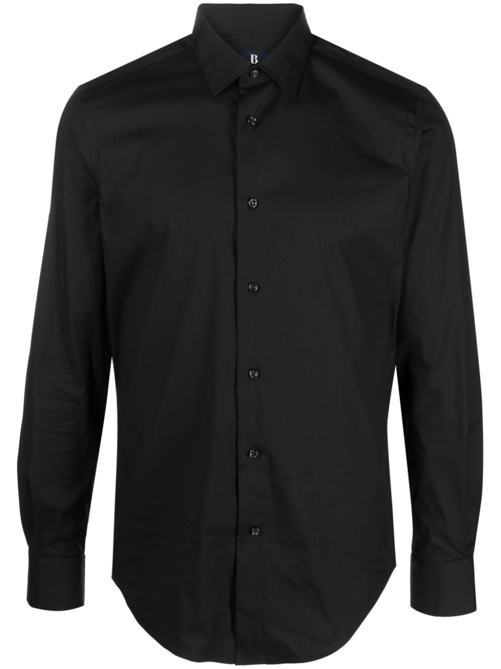 Boggi Milano button-up cotton-blend shirt - Black von Boggi Milano