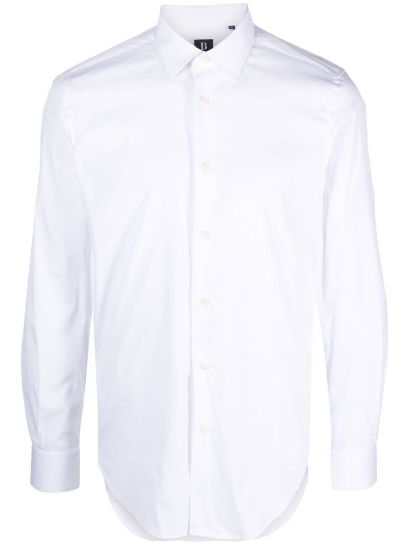 Boggi Milano button-up cotton-blend shirt - White von Boggi Milano