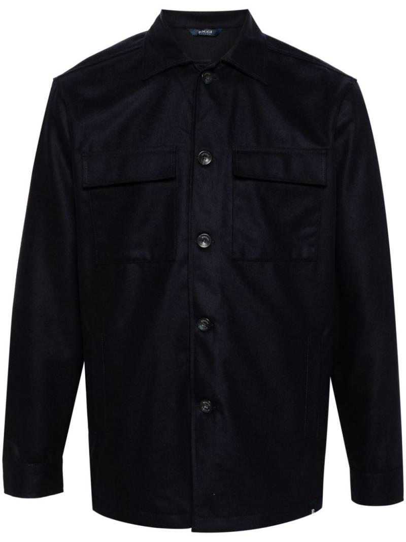 Boggi Milano button-up wool shirt jacket - Blue von Boggi Milano