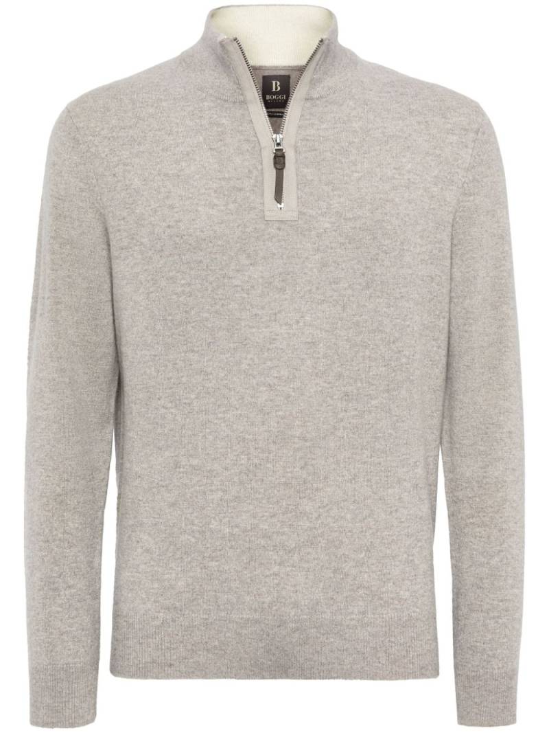 Boggi Milano cashmere half-zip jumper - Grey von Boggi Milano