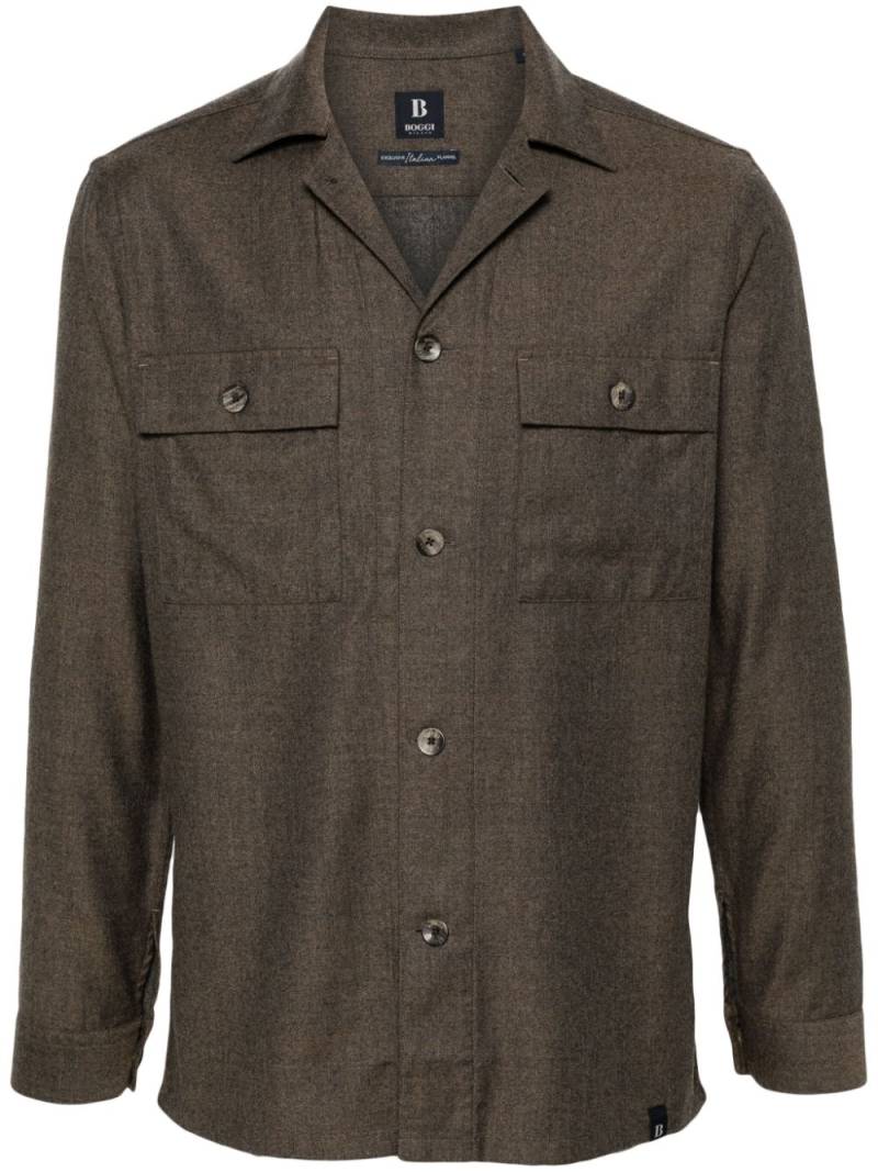 Boggi Milano flannel shirt jacket - Brown von Boggi Milano