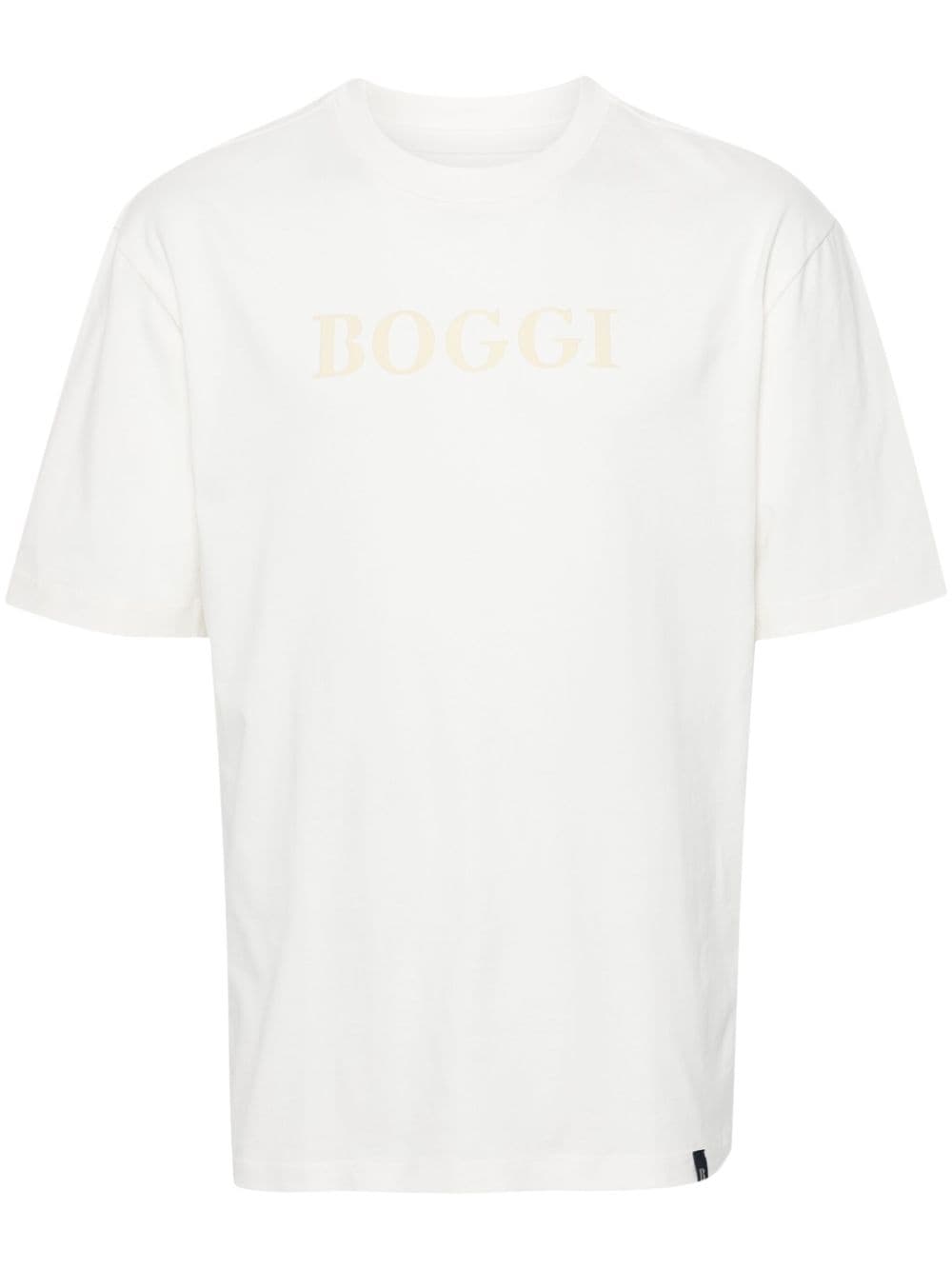 Boggi Milano flocked-logo cotton T-shirt - Neutrals von Boggi Milano