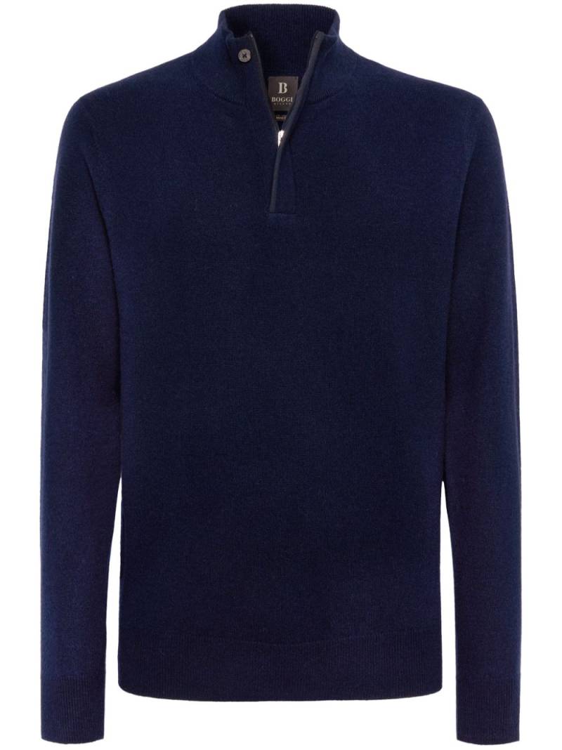 Boggi Milano half-zip sweater - Blue von Boggi Milano