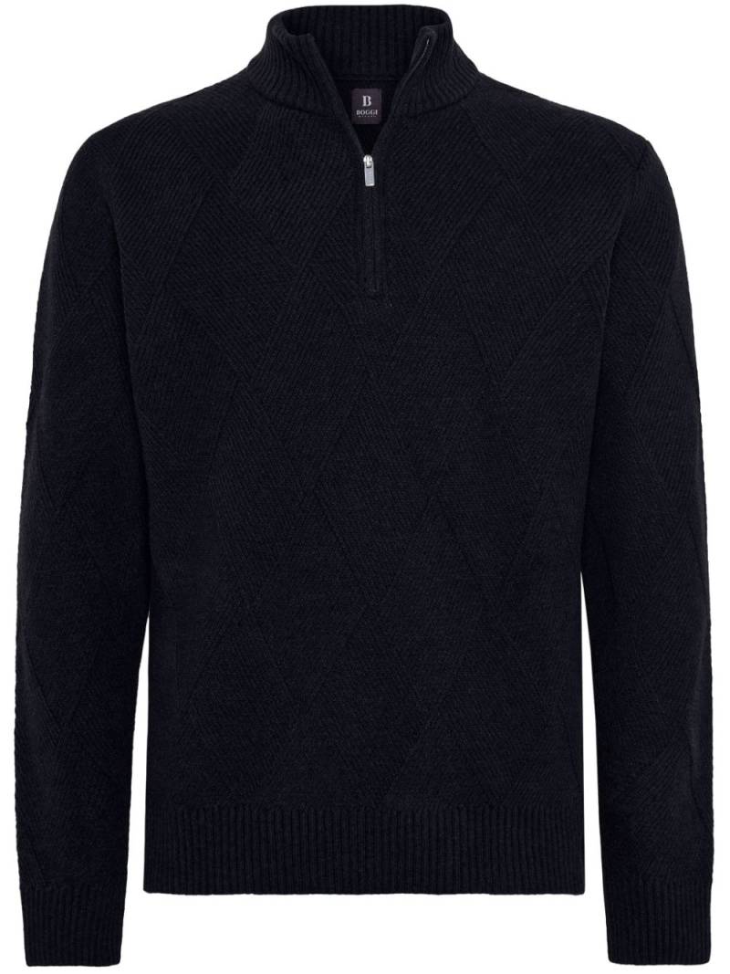 Boggi Milano half-zip sweater - Blue von Boggi Milano