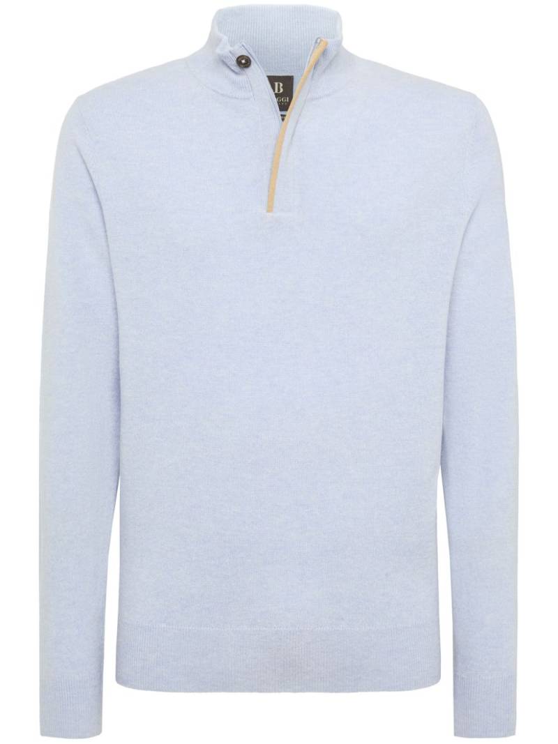 Boggi Milano half-zip sweater - Blue von Boggi Milano