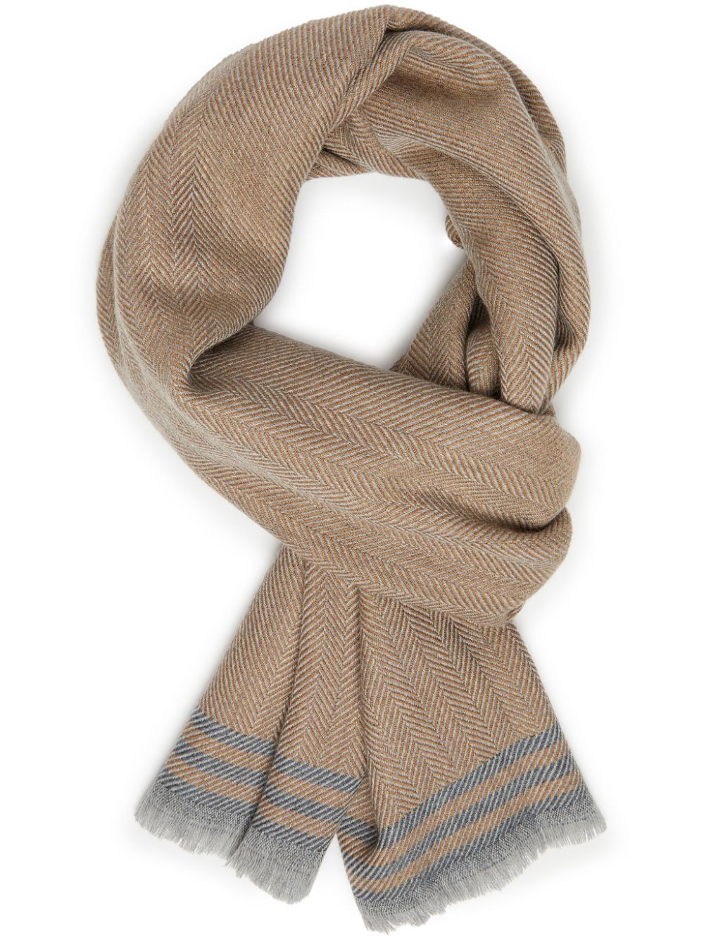 Boggi Milano herringbone-pattern scarf - Neutrals von Boggi Milano