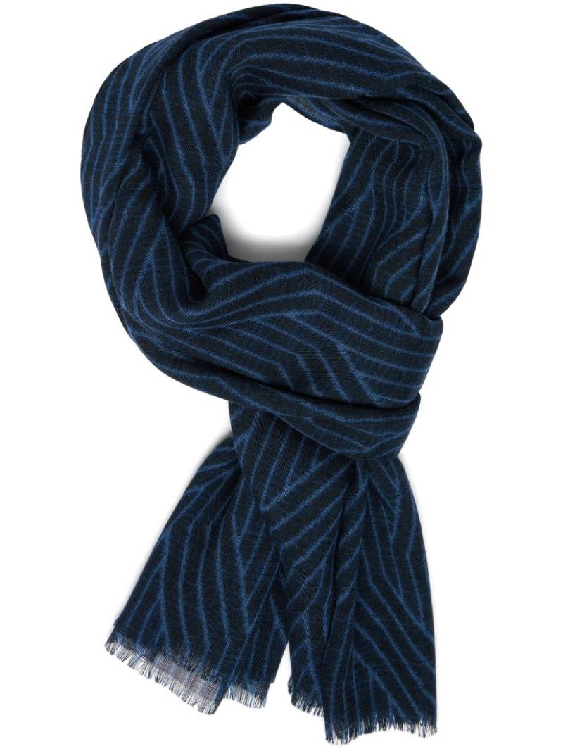 Boggi Milano herringbone-pattern wool scarf - Blue von Boggi Milano