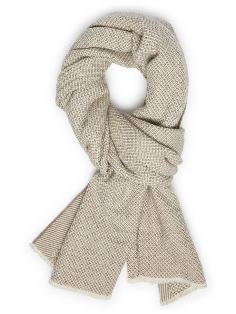 Boggi Milano herringbone wool scarf - Neutrals von Boggi Milano