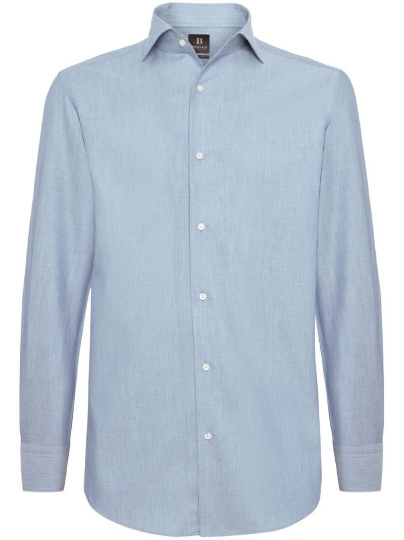 Boggi Milano honeycomb cotton shirt - Blue von Boggi Milano