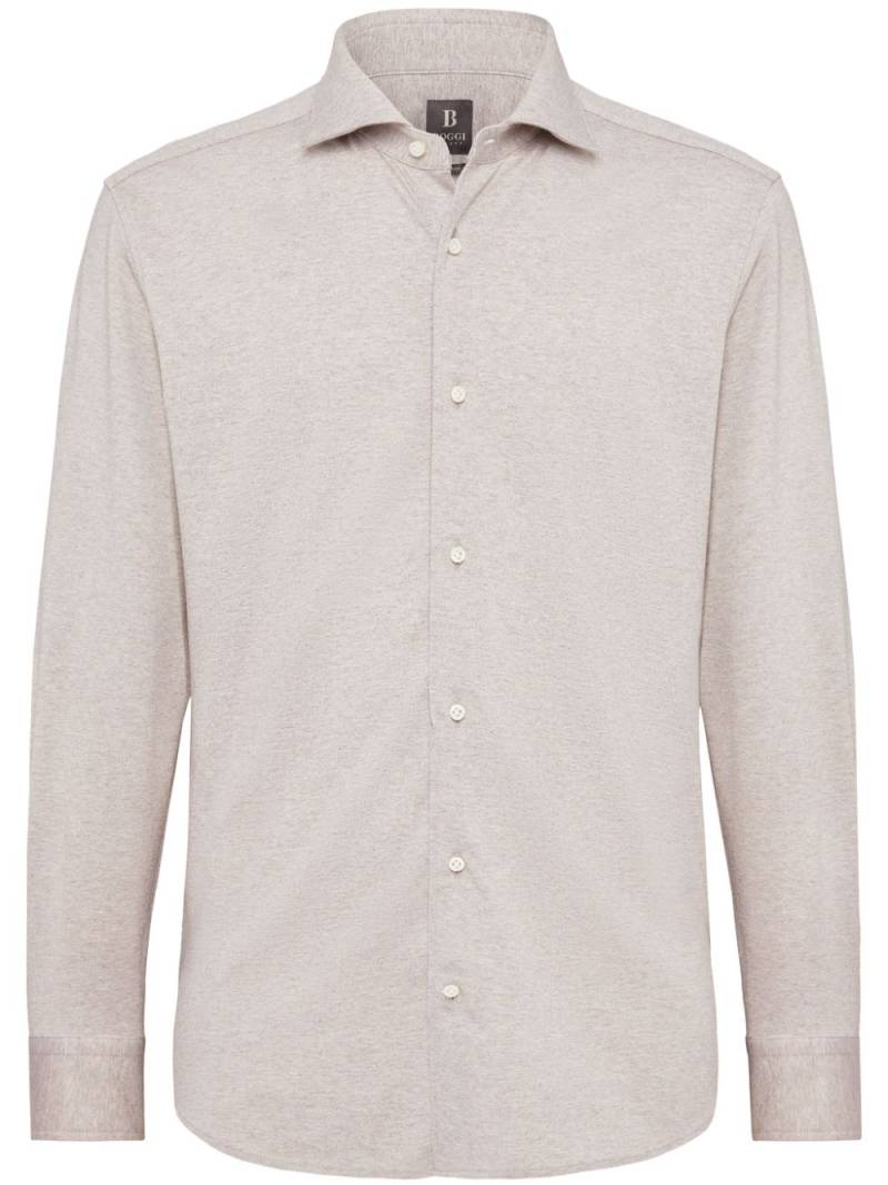 Boggi Milano jersey-texture shirt - Neutrals von Boggi Milano