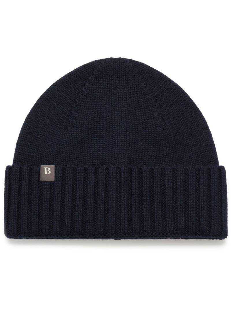 Boggi Milano logo-appliqué beanie hat - Blue von Boggi Milano