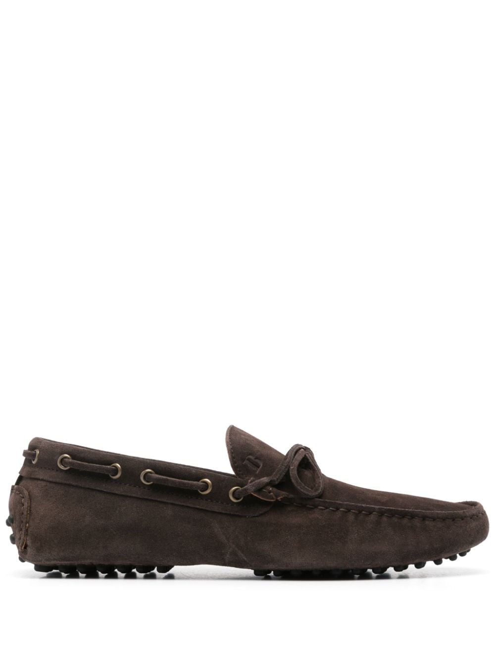 Boggi Milano logo-debossed suede boat loafers - Brown von Boggi Milano