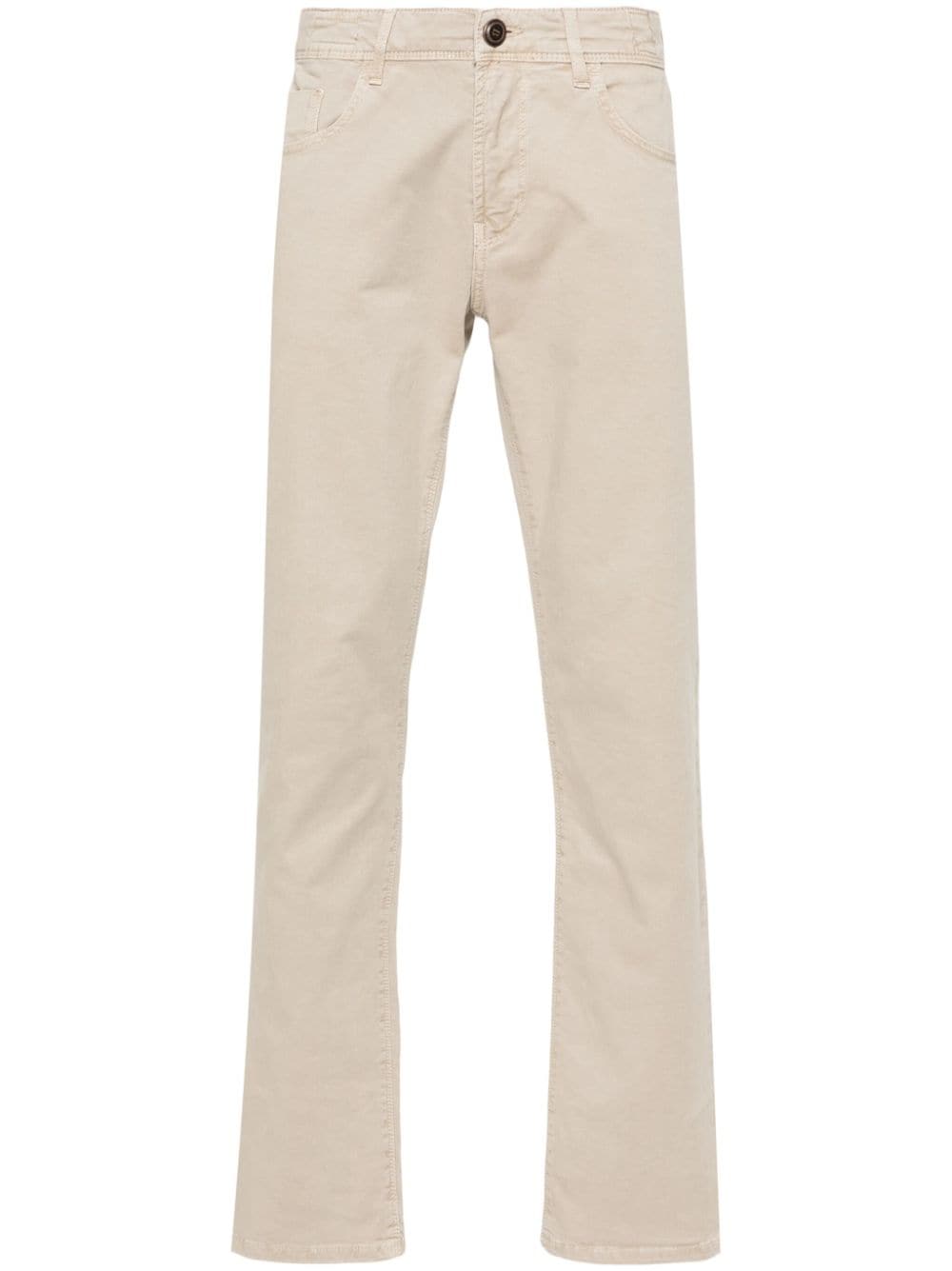 Boggi Milano logo-patch straight-leg jeans - Neutrals von Boggi Milano