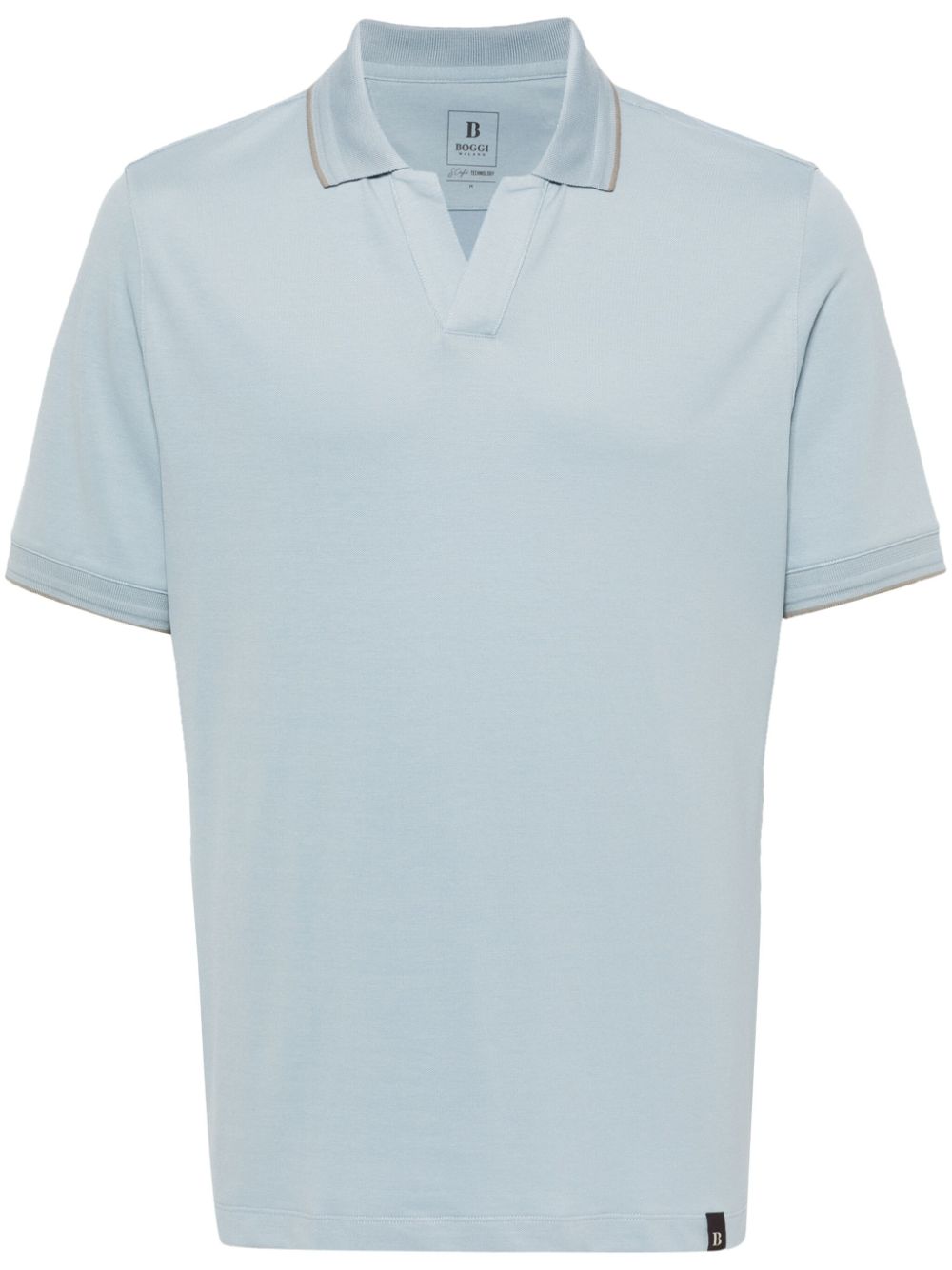 Boggi Milano logo-tag polo shirt - Blue von Boggi Milano