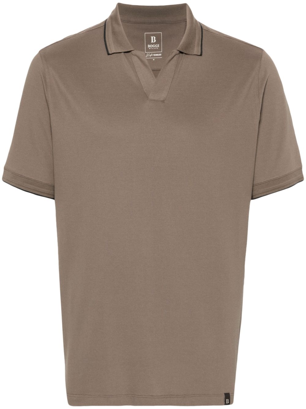 Boggi Milano logo-tag polo shirt - Brown von Boggi Milano