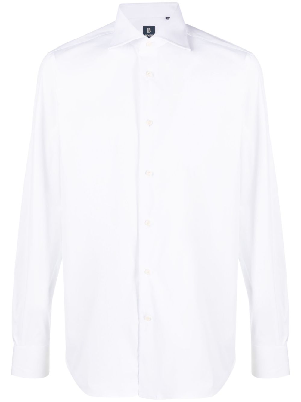 Boggi Milano long-sleeve curved-hem shirt - White von Boggi Milano