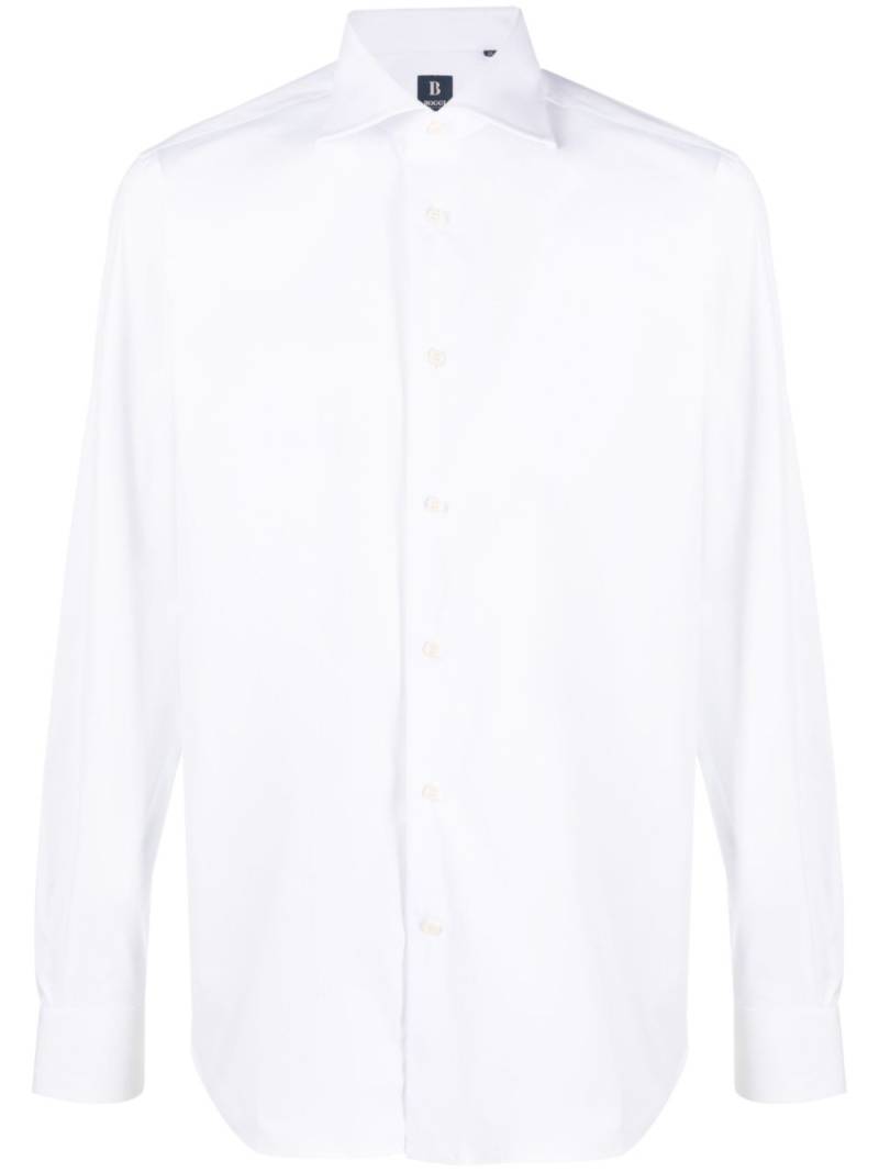 Boggi Milano long-sleeve curved-hem shirt - White von Boggi Milano