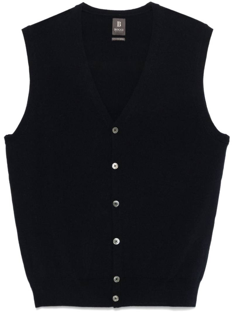 Boggi Milano merino wool vest - Blue von Boggi Milano