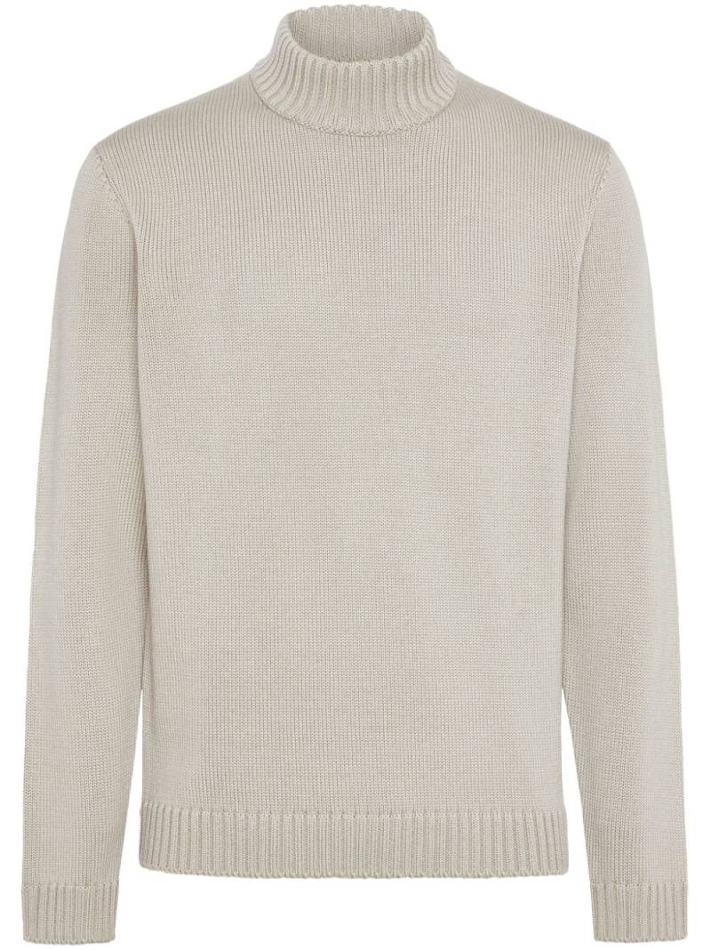 Boggi Milano mock polo neck jumper - Neutrals von Boggi Milano