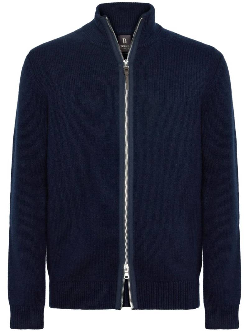 Boggi Milano navy cashmere full zip jumper - Blue von Boggi Milano