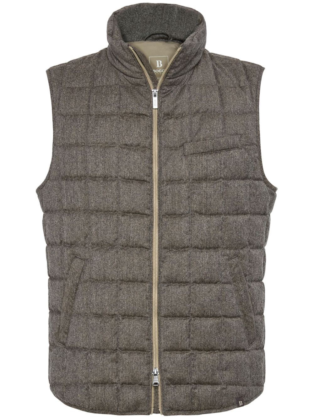 Boggi Milano padded flannel gilet - Brown von Boggi Milano