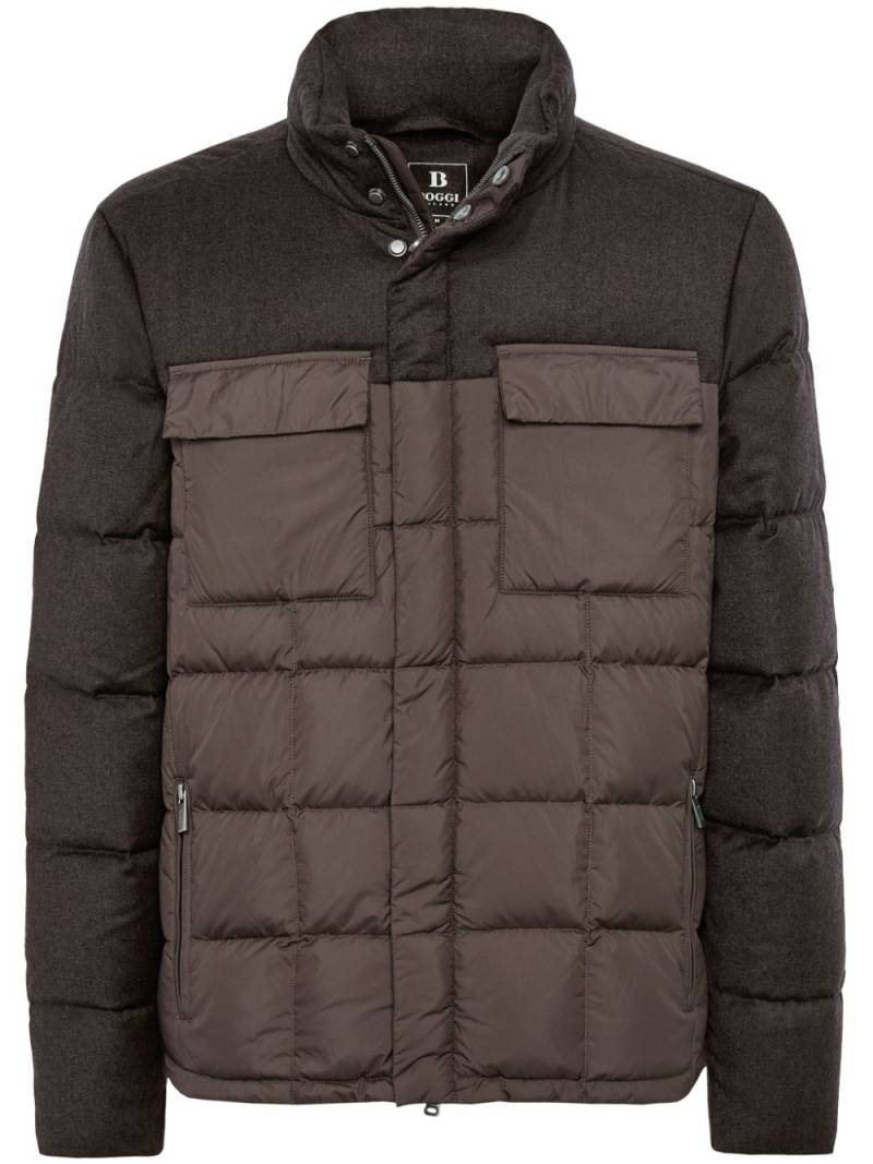 Boggi Milano panelled tech bomber jacket - Brown von Boggi Milano