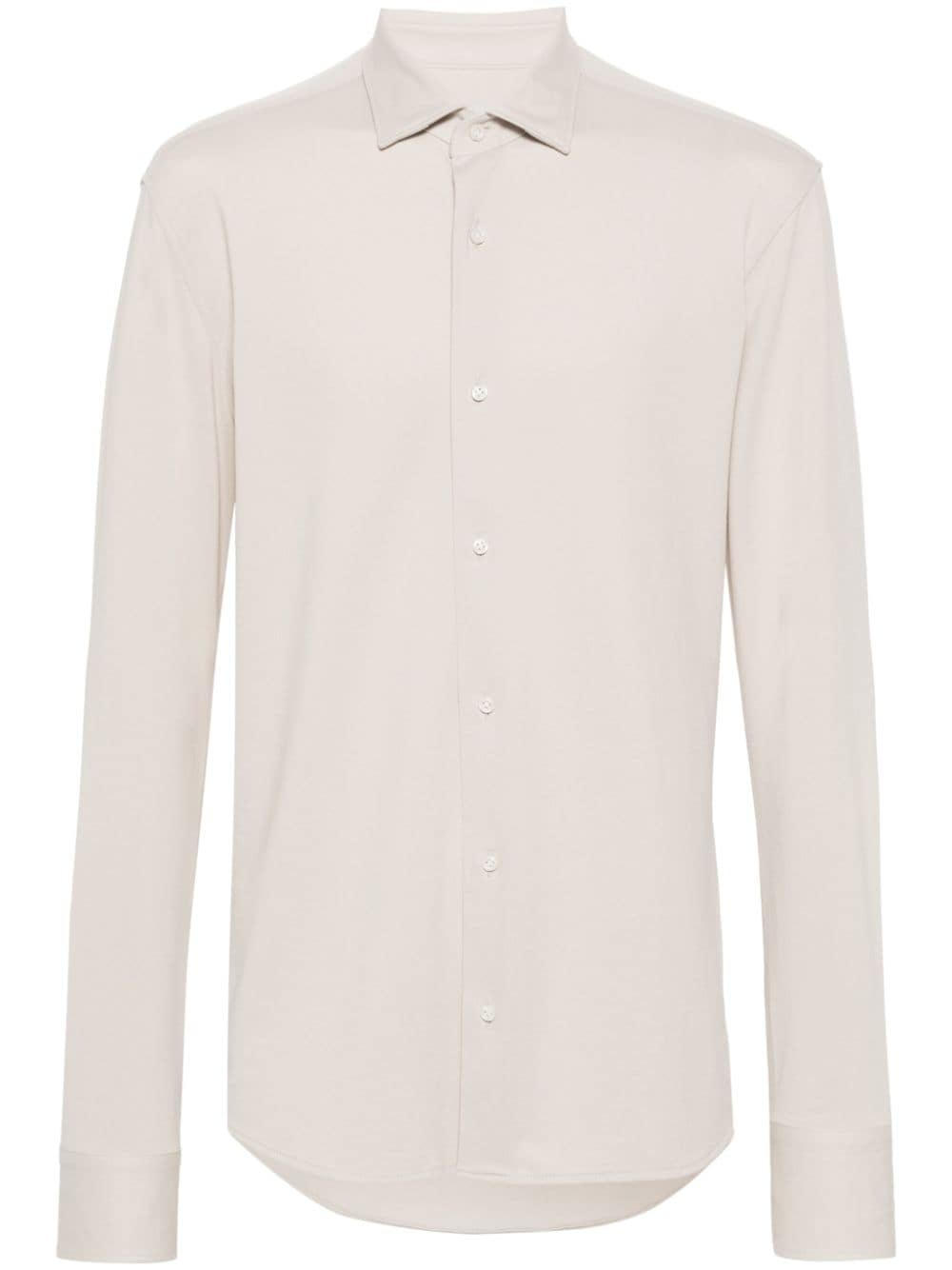 Boggi Milano piqué buttoned shirt - Neutrals von Boggi Milano