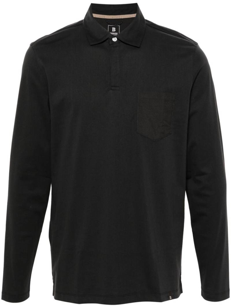 Boggi Milano piqué high-performance polo shirt - Black von Boggi Milano