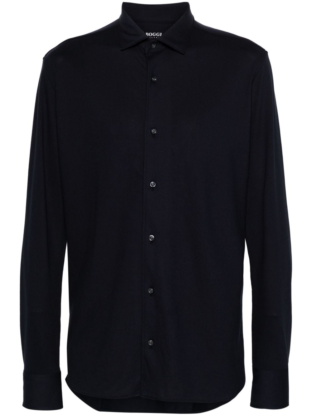 Boggi Milano piqué long-sleeved shirt - Blue von Boggi Milano