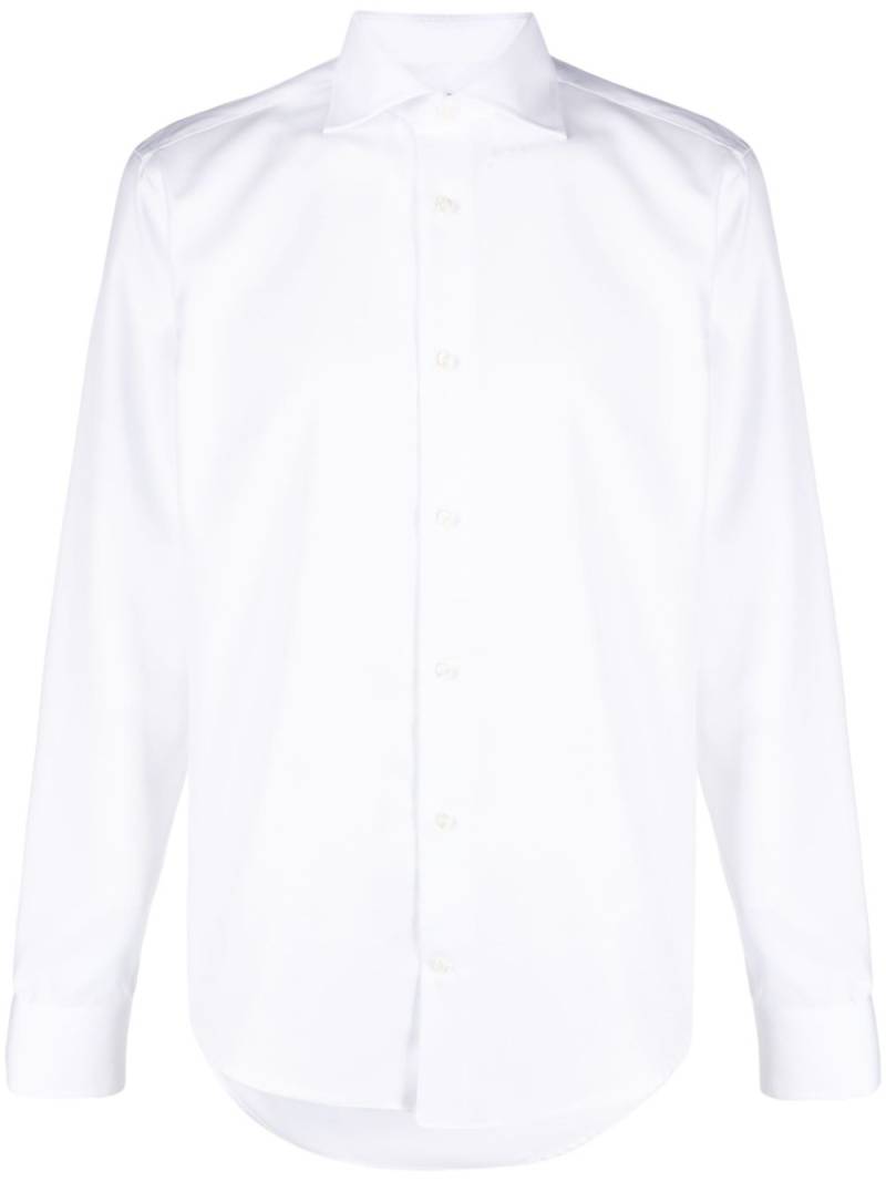 Boggi Milano slim-cut cotton twill shirt - White von Boggi Milano