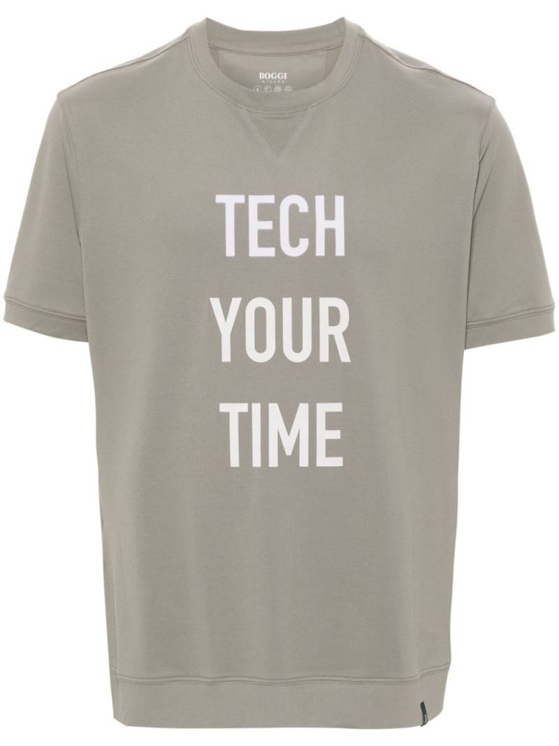 Boggi Milano slogan-rubberised piqué T-shirt - Grey von Boggi Milano