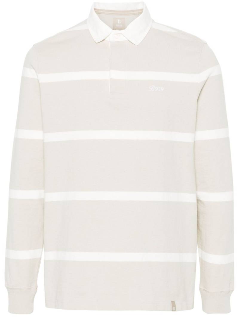 Boggi Milano striped cotton polo shirt - Neutrals von Boggi Milano