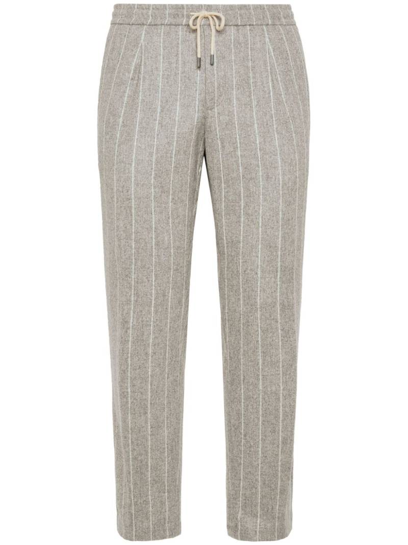 Boggi Milano striped flannel trousers - Neutrals von Boggi Milano