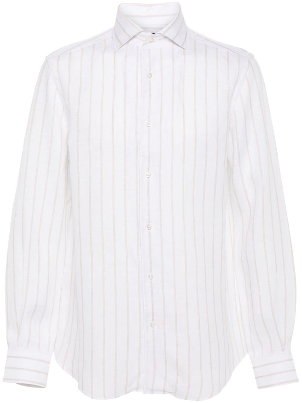 Boggi Milano striped linen shirt - White von Boggi Milano