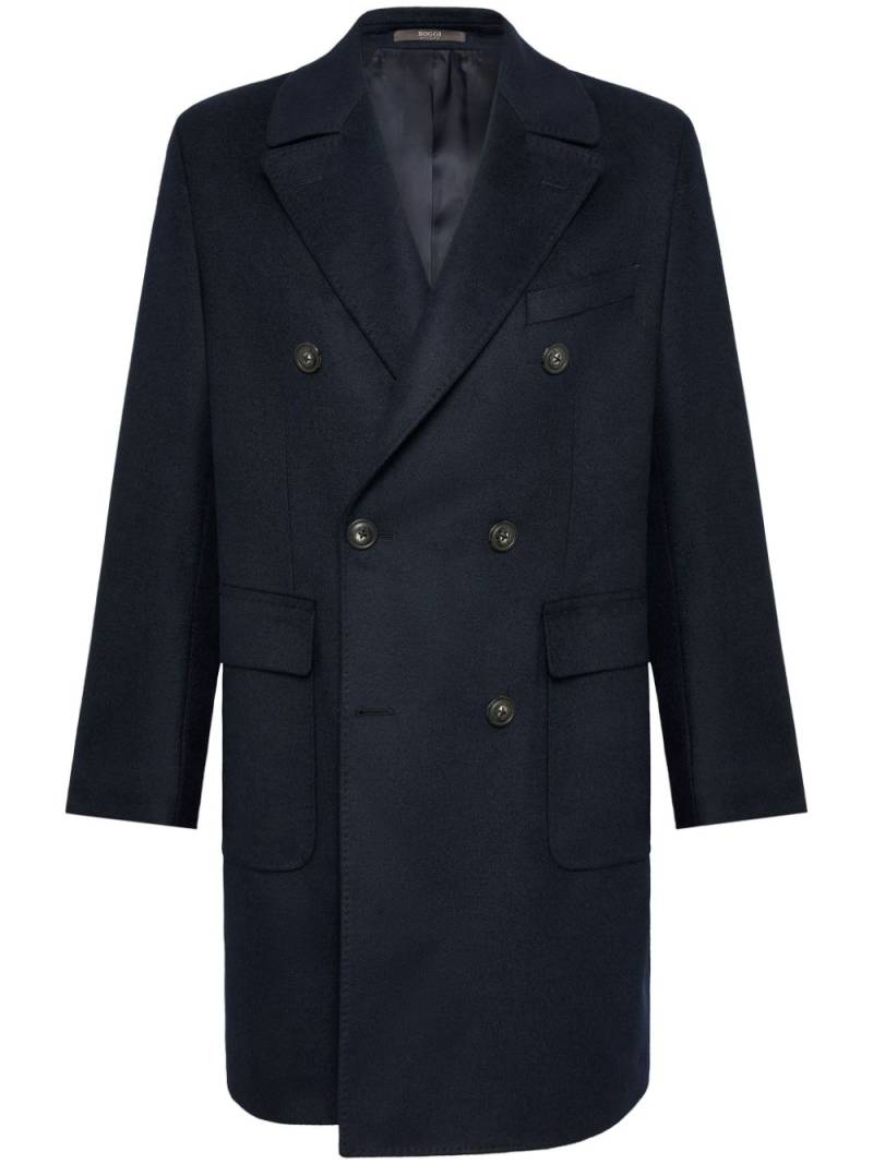 Boggi Milano wool double-breasted coat - Blue von Boggi Milano