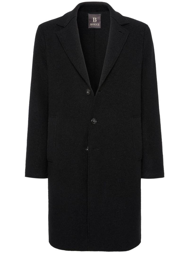 Boggi Milano wool single-breasted coat - Black von Boggi Milano