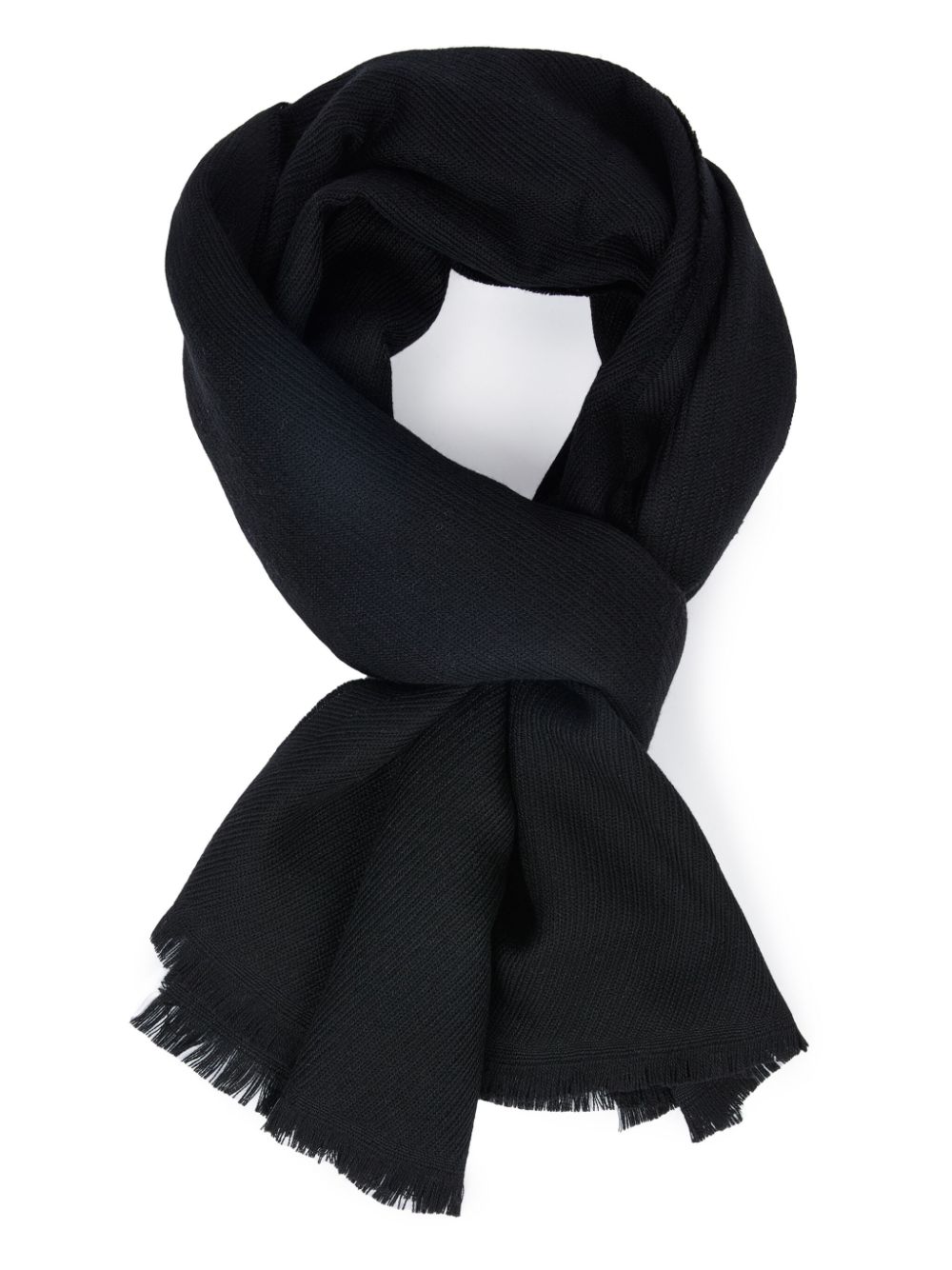 Boggi Milano woven wool scarf - Black von Boggi Milano