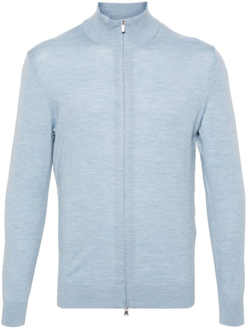 Boggi Milano zip-up wool cardigan - Blue von Boggi Milano