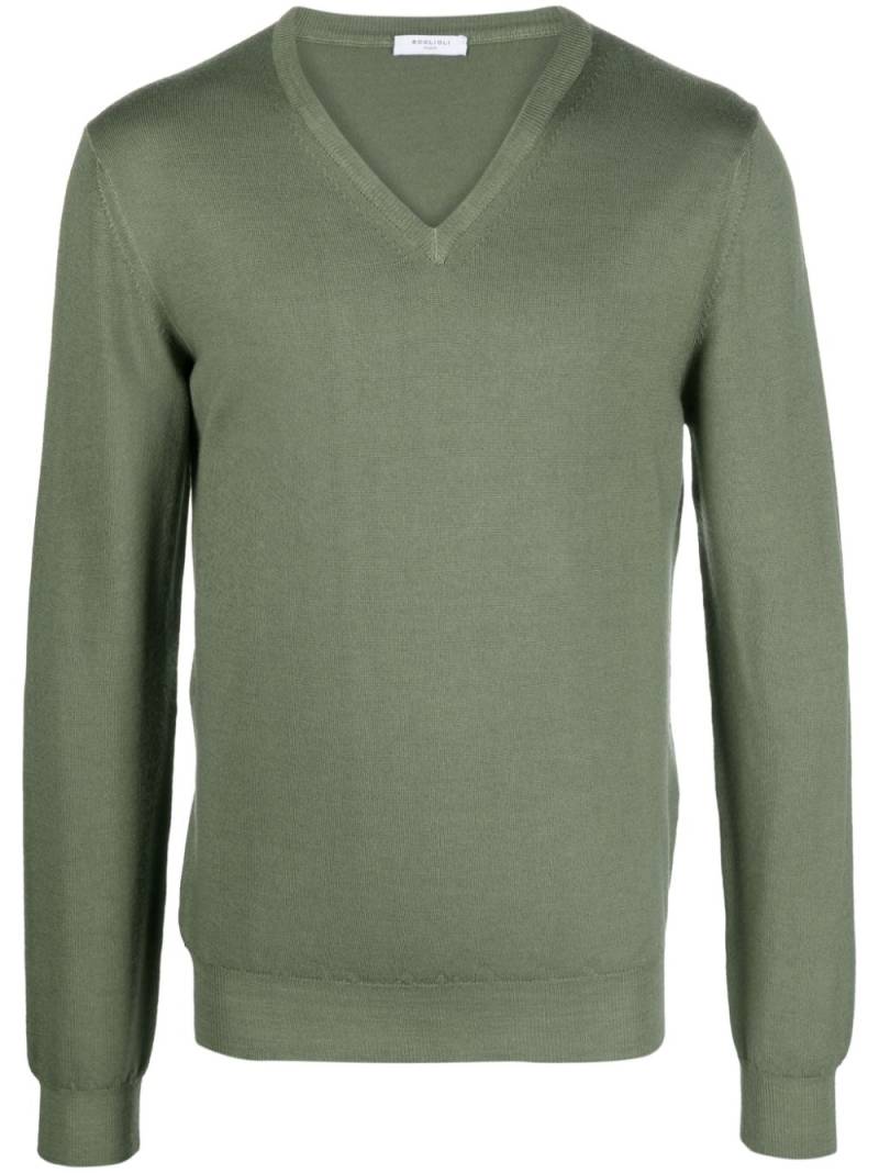 Boglioli V-neck virgin wool jumper - Green von Boglioli