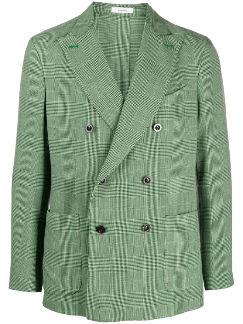 Boglioli check-print silk blazer - Green von Boglioli