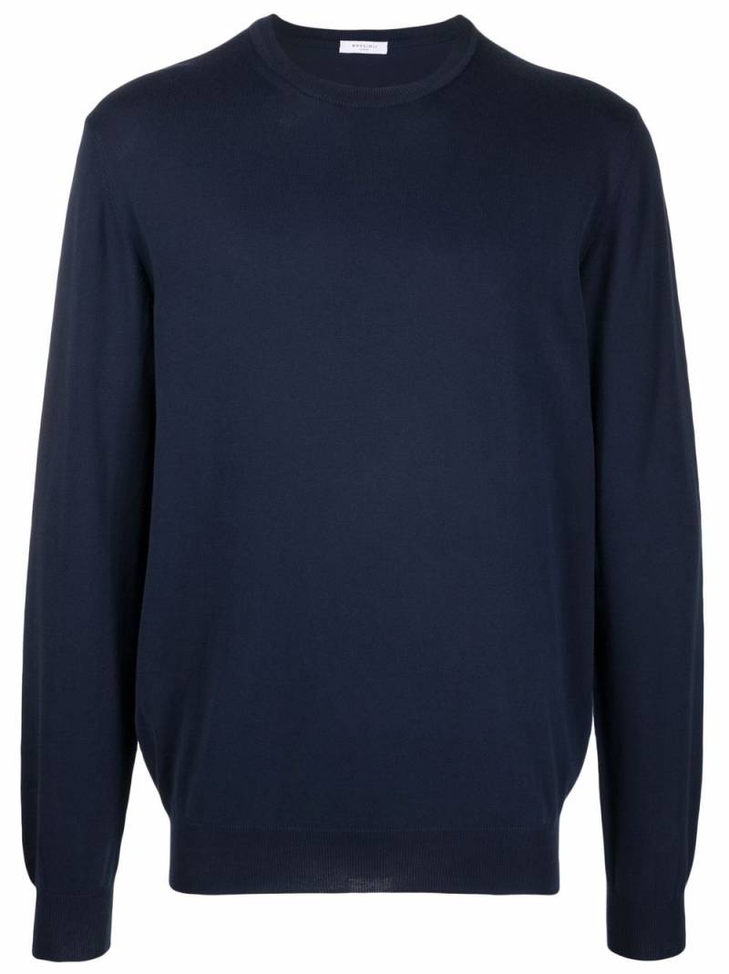 Boglioli cotton knit jumper - Blue von Boglioli