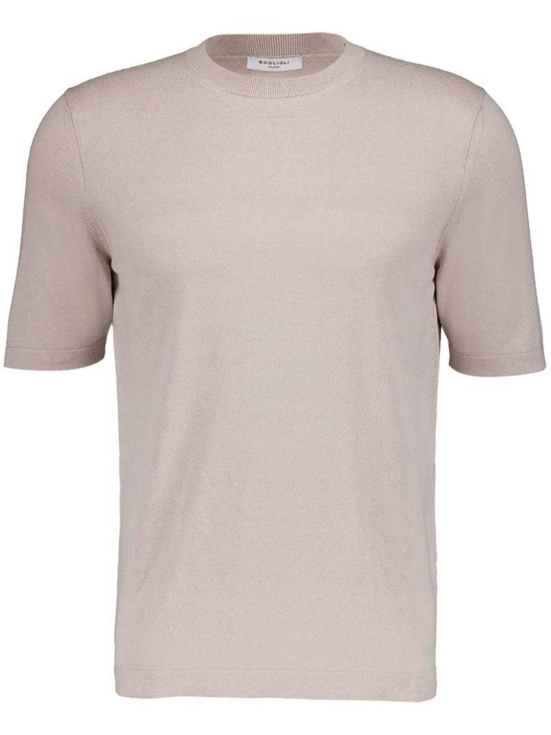 Boglioli crew-neck silk-cotton blend T-shirt - Neutrals von Boglioli